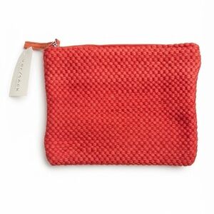 NWT ver/sack Crimson Woven Textured Cosmetic Pouch Zipper Bag